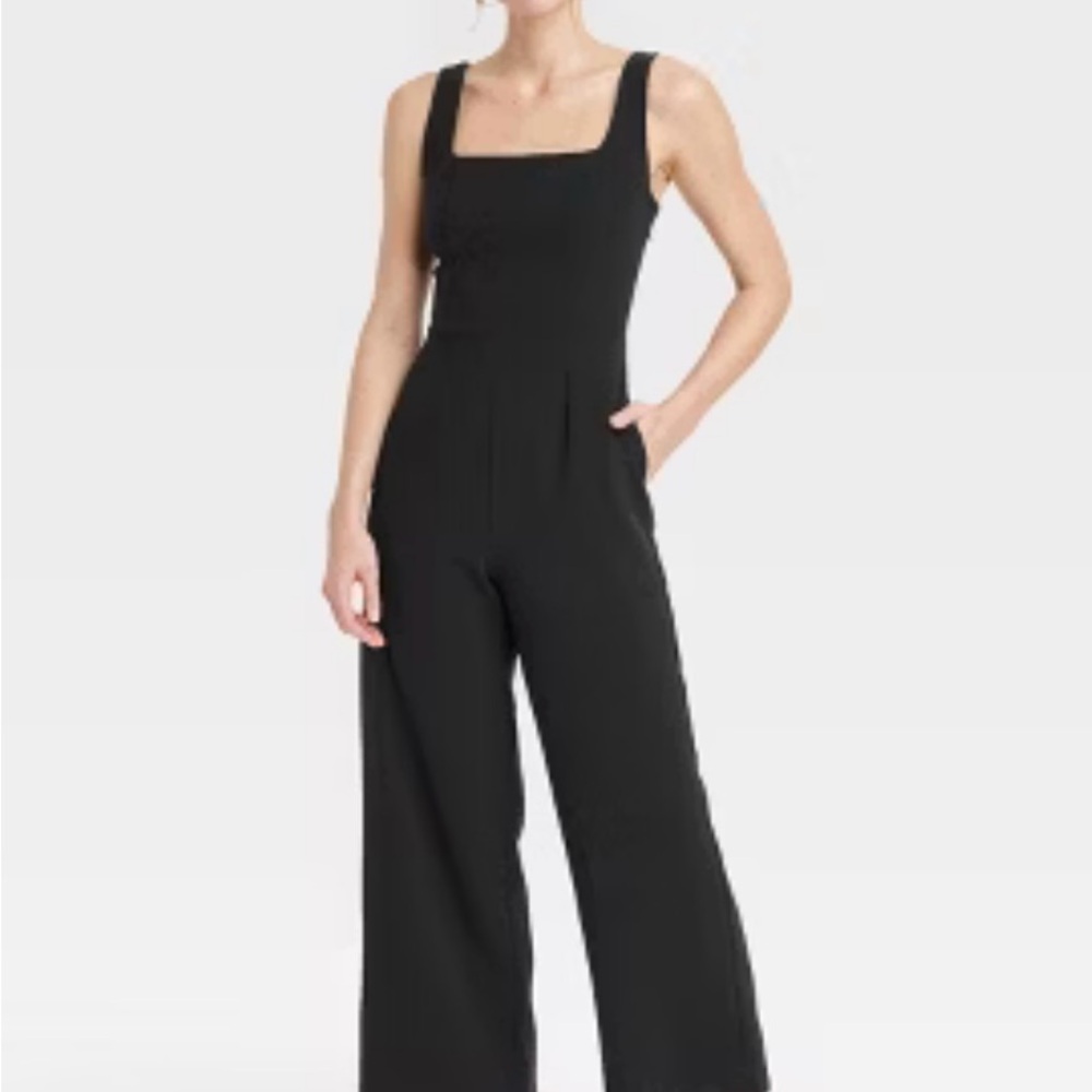 A New Day Elegant Black Maxi Jumpsuit - Medium New
